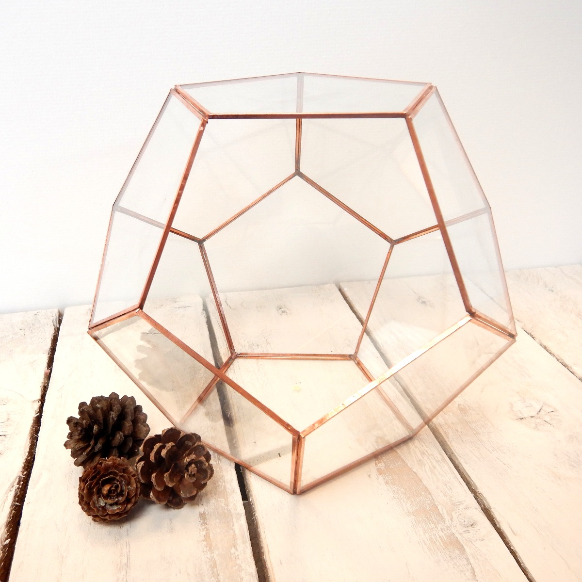'Pentagon' Table  Centrepiece, Terrarium | Glass | Table | Decoration | Copper