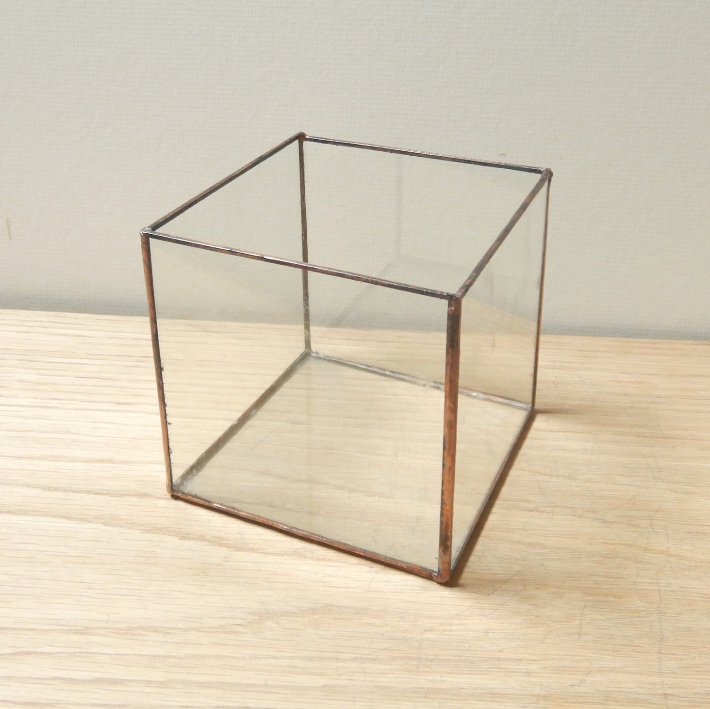 'Cube' Table Decoration, Copper | Glass | Table | Terrarium